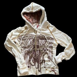 Apple Bottoms Sample sale jacket with fur hoodie L juniors
